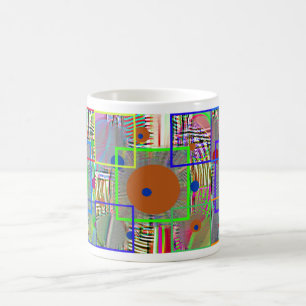 Modern abstrakt: Land Digital, Folk konst Kaffemugg