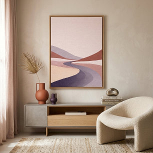 Modern Abstrakt Landskapsväggkonst för Vardagsrum Poster