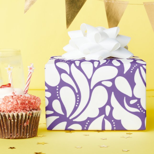 Modern abstrakt leafy mönster presentpapper (Födelsedagsfest)