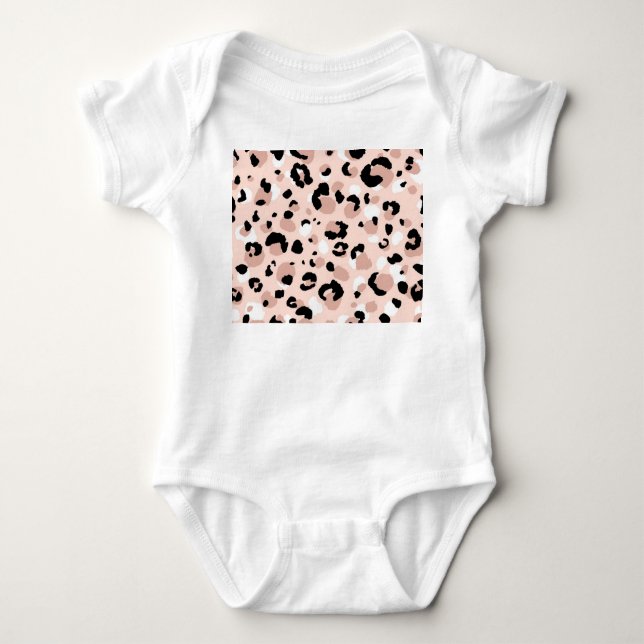 Modern Abstrakt Leopard Animal Print T Shirt (Framsida)