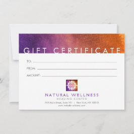 Modern Abstrakt Lila Hälsa Gift Certificate