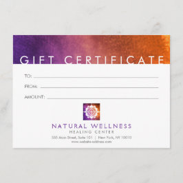 Modern Abstrakt Lila Hälsa Gift Certificate