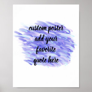 modern abstrakt lila och blå lägg till ditt citat poster