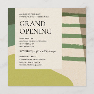 MODERN ABSTRAKT LIME GREEN ART GRAND OPENING INBJUDNINGAR