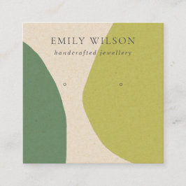 MODERN ABSTRAKT LIME GREEN KRA ART EARRING VISNING FYRKANTIGT VISITKORT