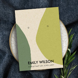 MODERN ABSTRAKT LIME GREEN KRA ART EARRING VISNING VISITKORT