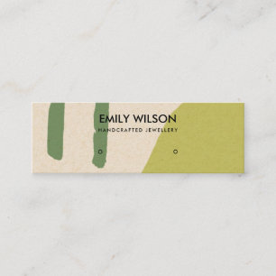 MODERN ABSTRAKT LIME GREEN KRAFT ART STUD VISNING MINI VISITKORT
