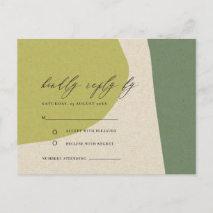 MODERN ABSTRAKT LIME GREEN KRAFT ARTISTIC OSA VYKORT