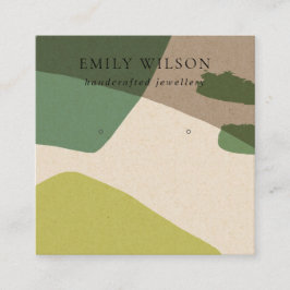 MODERN ABSTRAKT LIME GREEN KRAFT EARRING VISNING FYRKANTIGT VISITKORT