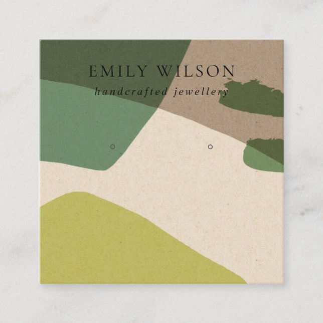 MODERN ABSTRAKT LIME GREEN KRAFT EARRING VISNING FYRKANTIGT VISITKORT (Framsida)