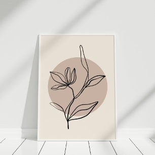 Modern Abstrakt Line Art Flower Poster