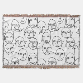 Modern Abstrakt Linjer Ansikte Kontinuitetskonst Filt