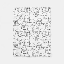 Modern Abstrakt Linjer Ansikte Kontinuitetskonst Fleecefilt