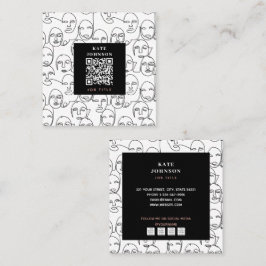 Modern Abstrakt Linjer Ansikte Kontinuitetskonst Fyrkantigt Visitkort