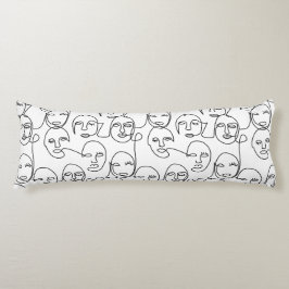 Modern Abstrakt Linjer Ansikte Kontinuitetskonst Kroppskudde