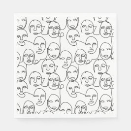 Modern Abstrakt Linjer Ansikte Kontinuitetskonst Pappersservett