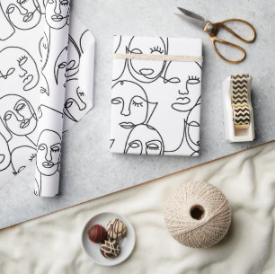 Modern Abstrakt Linjer Ansikte Kontinuitetskonst Presentpapper