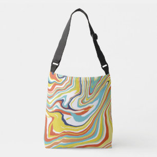 Modern Abstrakt Liquid Art Marble Effect Axelväska