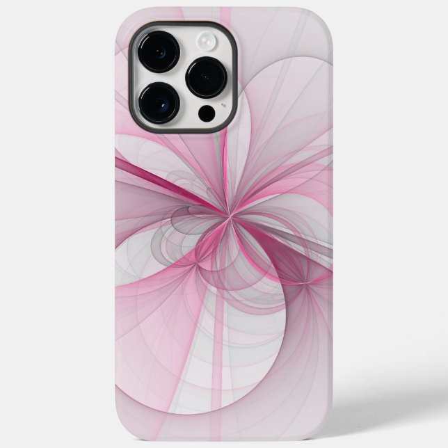 Modern Abstrakt Ljus rosa Grått Fractal Design (Baksida)