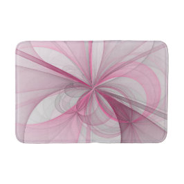 Modern Abstrakt Ljus rosa Grått Fractal Design Badrumsmatta