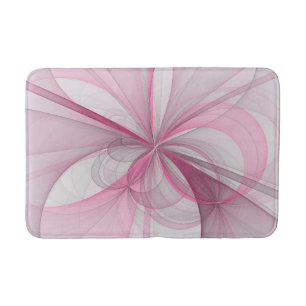 Modern Abstrakt Ljus rosa Grått Fractal Design Badrumsmatta