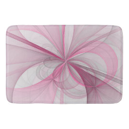 Modern Abstrakt Ljus rosa Grått Fractal Design Badrumsmatta