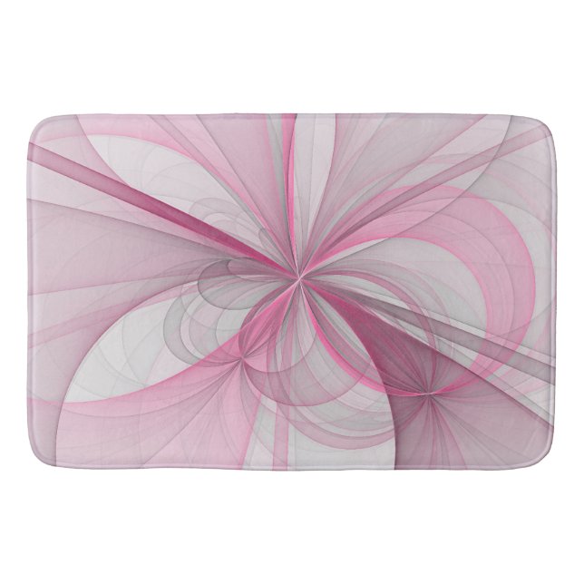 Modern Abstrakt Ljus rosa Grått Fractal Design Badrumsmatta (Framsidan)