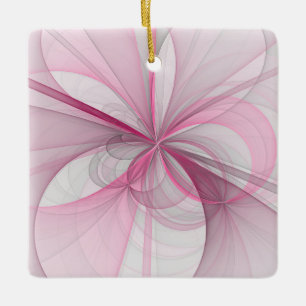 Modern Abstrakt Ljus rosa Grått Fractal Design Julgransprydnad Keramik