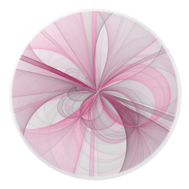 Modern Abstrakt Ljus rosa Grått Fractal Design Knopp (Framsidan)