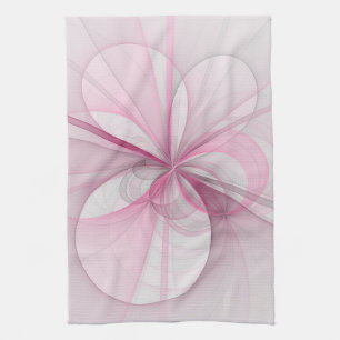 Modern Abstrakt Ljus rosa Grått Fractal Design Kökshandduk