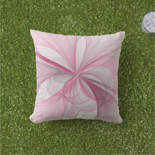 Modern Abstrakt Ljus rosa Grått Fractal Design Kudde