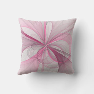 Modern Abstrakt Ljus rosa Grått Fractal Design Kudde
