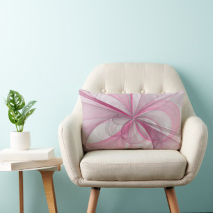 Modern Abstrakt Ljus rosa Grått Fractal Design Lumbarkudde