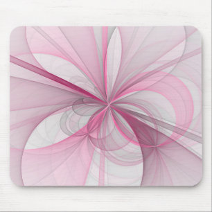 Modern Abstrakt Ljus rosa Grått Fractal Design Musmatta