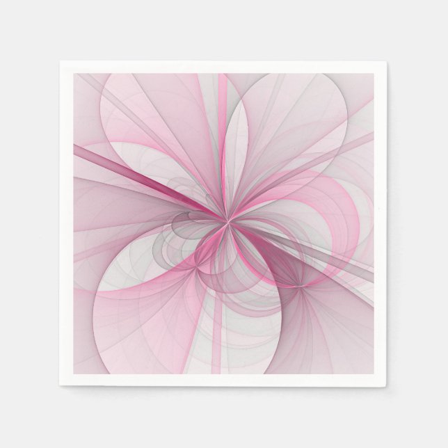 Modern Abstrakt Ljus rosa Grått Fractal Design Pappersservett (Framsidan)