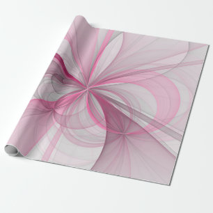 Modern Abstrakt Ljus rosa Grått Fractal Design Presentpapper