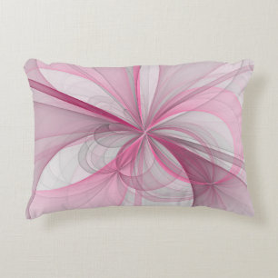 Modern Abstrakt Ljus rosa Grått Fractal Design Prydnadskudde