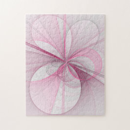Modern Abstrakt Ljus rosa Grått Fractal Design Pussel