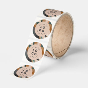 Modern abstrakt logotypsticker med penseldrag runt klistermärke