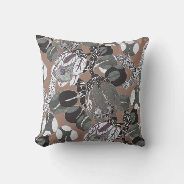 Modern abstrakt löv mönster kudde (Framsida)