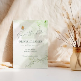 Modern Abstrakt Löv Spara Datum Bröllopskort Inbjudningar