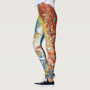 modern abstrakt målar splatters leggings