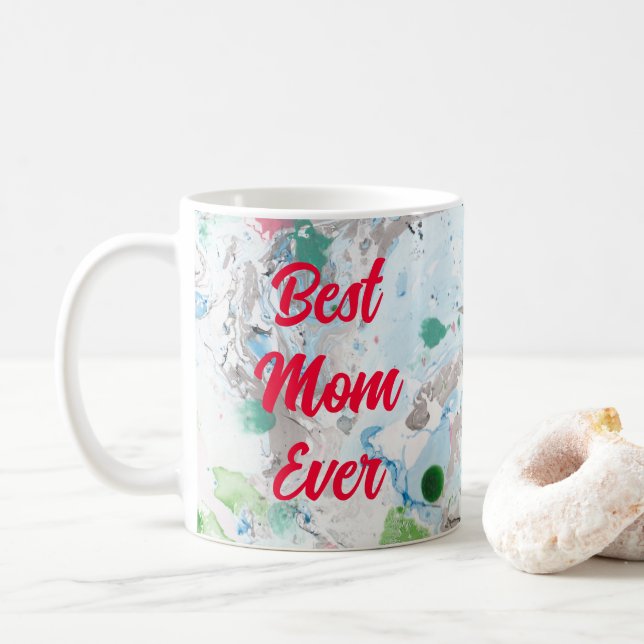 Modern Abstrakt-mall Bästa Mamma någonsin-typograf Kaffemugg (Med munk)