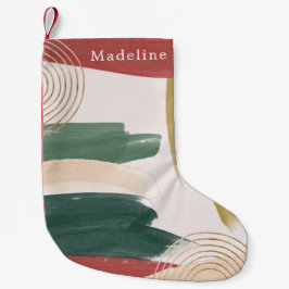 Modern Abstrakt Målning | Monogram Jul Liten Julstrumpa