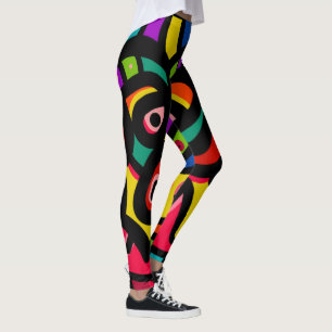 Modern abstrakt mång- färg leggings