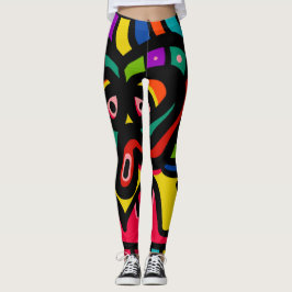 Modern abstrakt mång- färg leggings