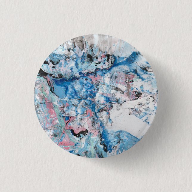 Modern Abstrakt Marble Rosa Blue Lila Knapp (Framsida)