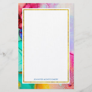 Modern Abstrakt Marble Watercolor Design Brevpapper