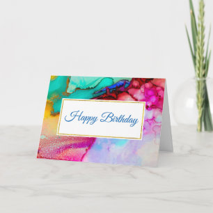 Modern Abstrakt Marble Watercolor Design Kort