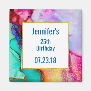 Modern Abstrakt Marble Watercolor Design Magnet